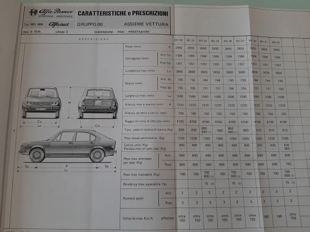 ALFA ROMEO ALFASUD CARATTERISTICHE E PRESCRIZIONI ORIGINALI!!!! - Foto 7