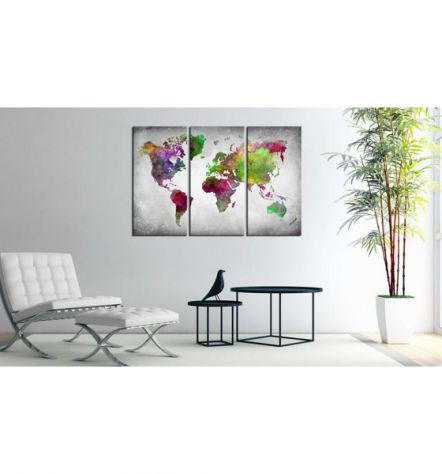 Quadro Di Sughero Mondo A Colori In 3 Parti Arredalacasa - Foto 2