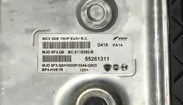 8F3Q9 55261311 ECU CENTRALINA MOTORE FIAT FIORINO 1.3 MCV 75HP 8F3.Q9 HW20P FA14 - Foto 2