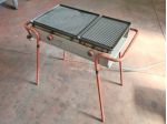 barbecue a gas a due piastre rigate usate