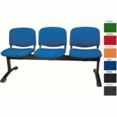 UFFICIO ISO-P - PANCA UFFICIO 2,3,4,5 POSTI IN TESSUTO PER VISITATORE
