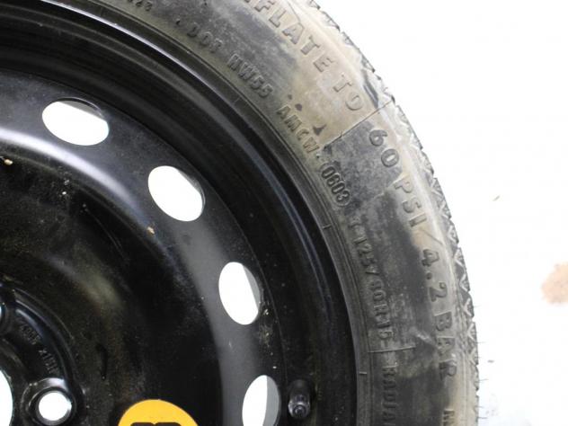 46756194 RUOTINO DI SCORTA CONTINENTAL T125/80 R15 95M ALFA ROMEO 147 1.9 D 85KW 5M 5P (2003) RICAMBIO USATO CON CERCHIO IN FERRO DA 15 POLLICI 5 FORI - Foto 7