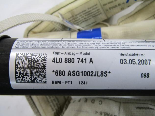 4L0880741A AIRBAG LATERALE A TENDINA LATO SINISTRO AUDI Q7 4L 3.0 D 4X4 171KW AUT 5P (2007) RICAMBIO USATO - Foto 2