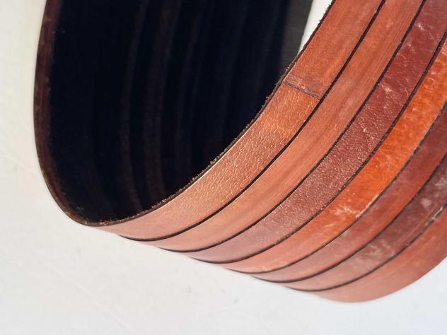 T44 Fascia in pelle a vegetale anilina brandy H 10,5 cm - L 4 mt - Foto 9