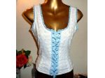 CORPETTO CORSETTO *SANGALLO* CON LACCI RASO, RICAMI, PERLINE ***NUOVO***