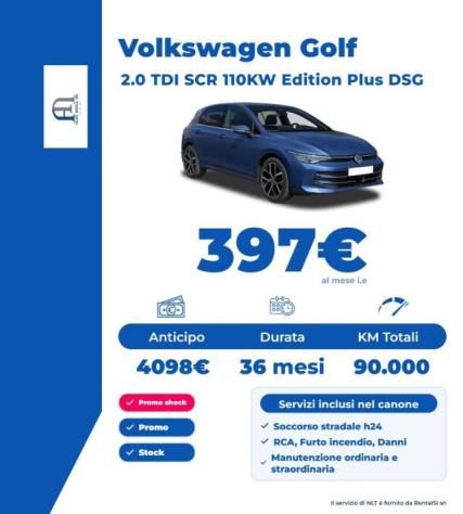 VOLKSWAGEN Golf 2.0 TDI 150 CV DSG SCR Editon Plus rif. 24175566