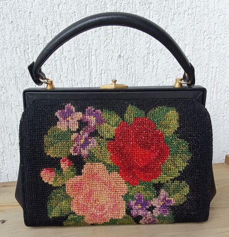 Elegante borsa vintage originale petit-point