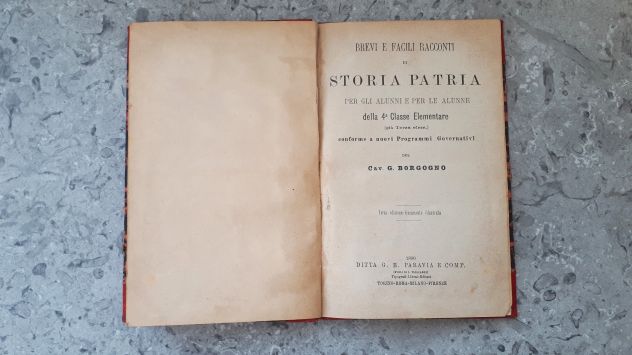 libro antico 1890 illustrato brevi racconti di storia con copertina rigida usato - Foto 5