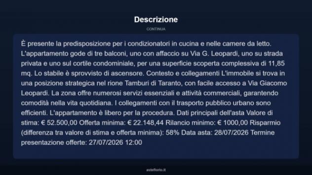 Immobile in asta di 87 m² in vendita a Taranto - Foto 14