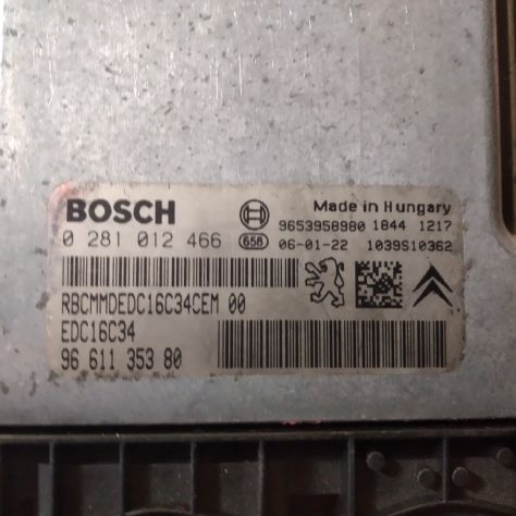 CENTRALINA MOTORE CITROEN PEUGEOT 1,6 HDI BOSCH 0281012466 EDC16C34 - Foto 5