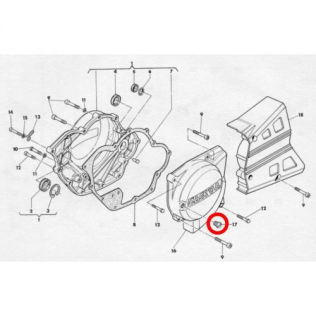 Tappo ispezione fasatura per Cagiva Ala Rossa 350 - 36038 - Foto 3