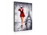 Quadro Ragazza A Parigi Col Vestito Rosso ARREDALACASA