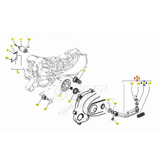 Pedalina avviamento scooter Piaggio 286214 - Foto 5