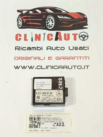 CENTRALINA ALLARME MERCEDES CLK Coupé W209 A2118209126 112912 (02)