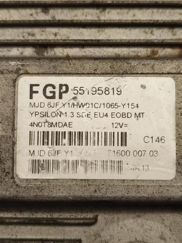 CENTRALINA MOTORE LANCIA Ypsilon 1° Serie 55195819 MJD6JF 199A2000 diesel 1248 (0306) - Foto 2
