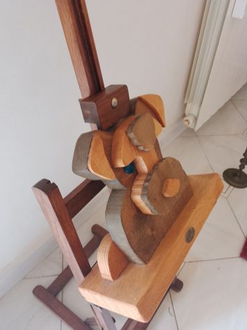 Scultura Legno Pieno Cane Artigianale Made Italy - Foto 5