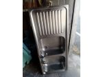 LAVELLO INOX CON 2 VASCHE  RIPIANO