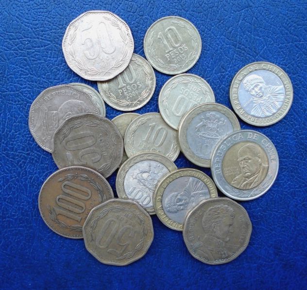 LOTTO 565 - CHILE CILE 17 MONETE VEDI FOTO E DESCRIZIONE
