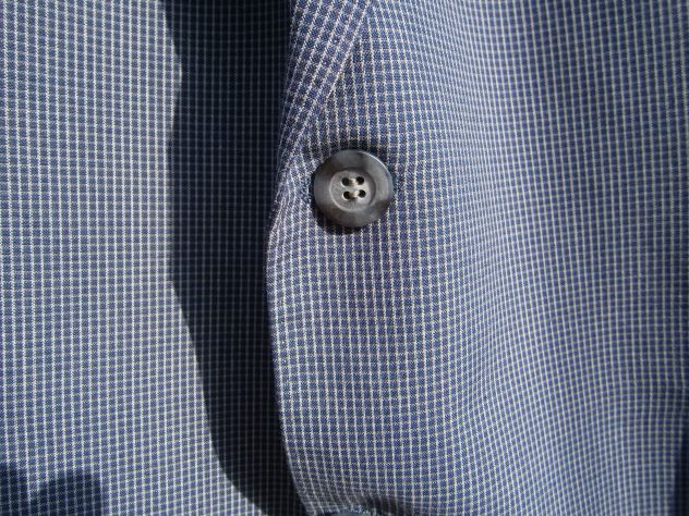 Giacca sartoriale estiva "Wash and Wear"misto cotone - 54 quadretti blu/ bianco - Foto 6