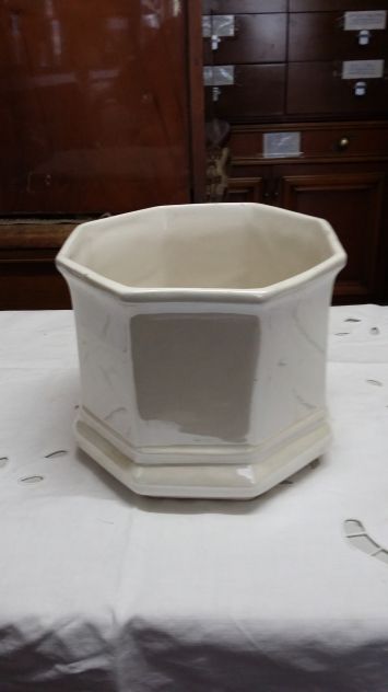 Porta vaso ottagonale, ceramica Vintage