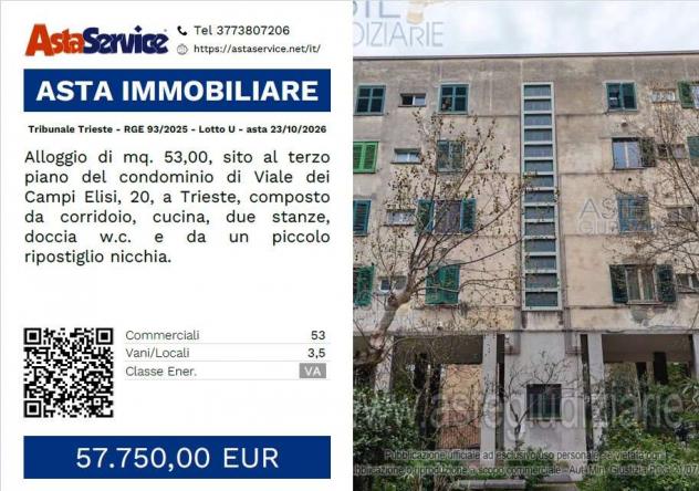 93/2025 U TS - Tribunale Trieste - RGE 93/2025 - Lotto U - asta 23/10/2026