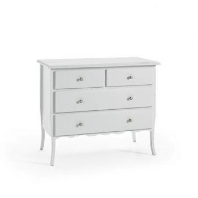 Comò shabby laccato bianco