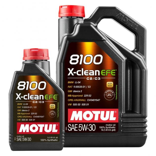 6 Litri Motul 8100 X-Clean EFE 5W30 Lubrificante Sintetico Acea C2 C3
