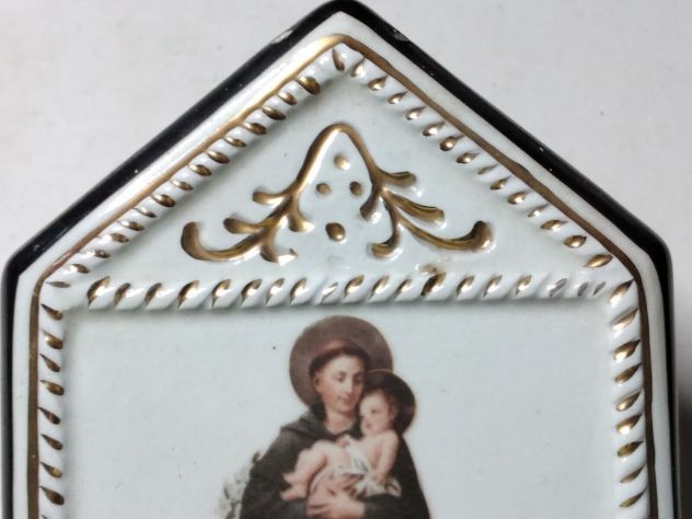 MODERNARIATO , QUADRETTO IN CERAMICA CON TERMOMETRO E DECORI IN ORO ZECCHINO - Foto 2