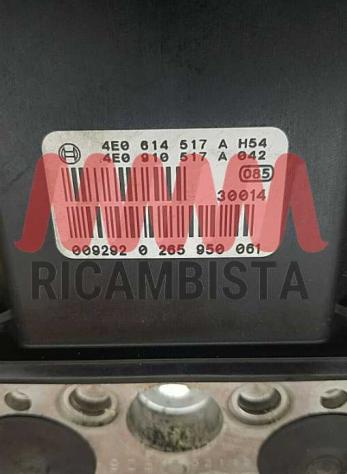 0265225133 Audi A8 D3 centralina pompa ABS Bosch riparazione