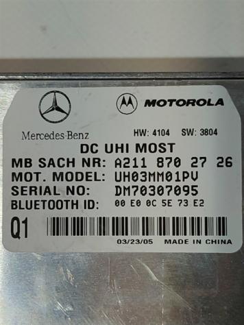 MODULO CONTROLLO BLUETOOTH MERCEDES SLK W171 2° Serie A2118702726 271944 benzina 1796 (0411) - Foto 2