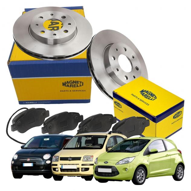 Dischi Freno e Pastiglie Magneti Marelli per Fiat Panda MBD0186 e PF0215