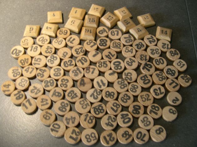 Gioco della tombola in legno antico - Foto 2