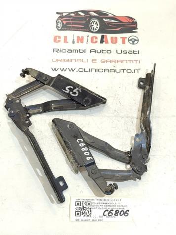 CERNIERE COFANO ANTERIORE DX E SX VOLKSWAGEN Golf 5 Berlina 1K0823302C 1K0823302B BSE (0308) - Foto 2