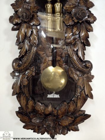 176384 Antico Orologio a pendolo Regolatore a Pesi - Foto 7
