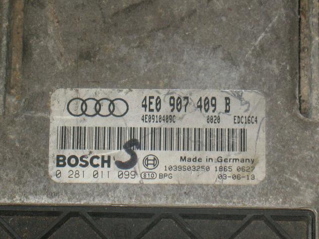 0281011099 ECU AUDI A8 4.0 TDI 0281011099 4E0907409B 4E0910409C EDC16C4 - Foto 2