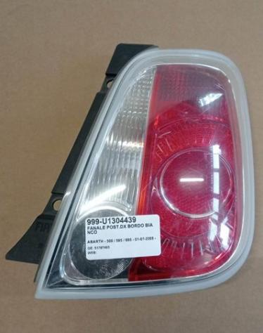 FANALE POST.DX BORDO BIANCO 999-U1304439 Parti elettriche  Fanaleria  Fanali  Fanale post. dx. ABARTH - 500 / 595 / 695 - 01-07-2008 - 01-05-2016, FIA