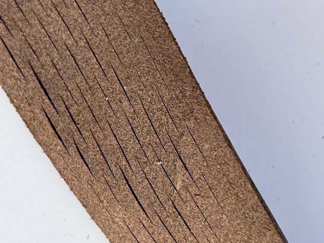 T43 Fascia Nastro in pelle a vegetale anilina brandy H 55 mm - L 10 mt - Foto 7