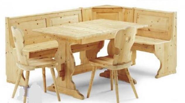 giropanca angolare in legno di pino Panca angolare