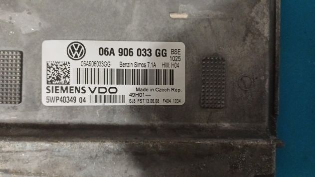 ECU VOLKSWAGEN GOLF 1.6 SIEMENS VDO 5WP40349 04 5WP4034904 CENTRALINA MOTORE VO - Foto 5