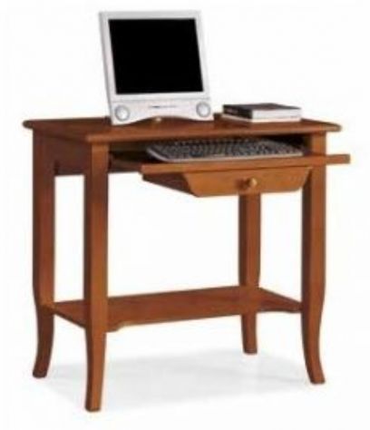 SCRIVANIA SCRITTOIO IN LEGNO ARTE POVERA NOCE SCURO MOD HAPPY, 000533      Arigi