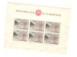 S Marino Europa 1962 blocchetto 200 Lire 6 francobolli
