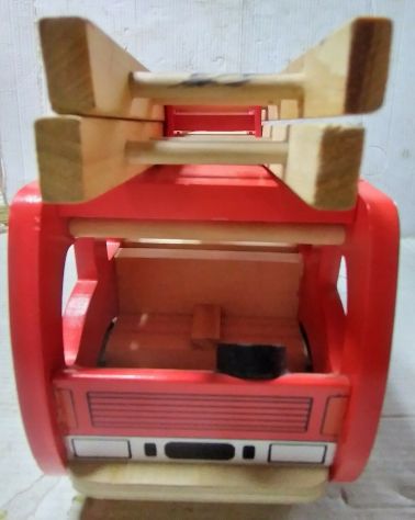 GIOCATTOLO LEGNO DI FABBRICAZIONE TEDESCA CAMIOM POMPIERI - Foto 4