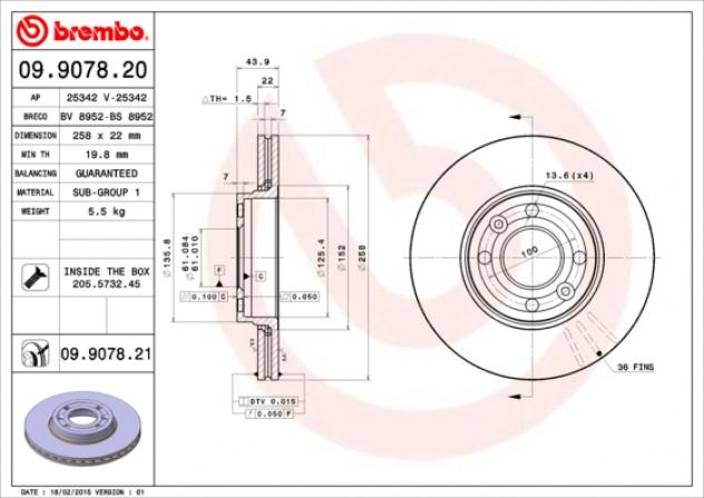 Brembo Disco Freno 09907820