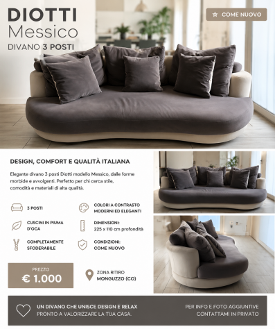 ✨ Divano Diotti modello Messico – 3 posti ✨