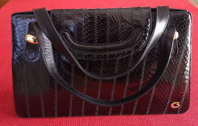 Borsa vera pelle nera coccodrillo - Foto 2