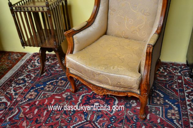 Poltrona bergère stile Luigi XV in noce - Foto 6