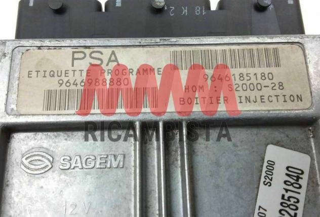 9646988880 9646185180 Peugeot 307 1.4 centralina motore Sagem - Foto 3