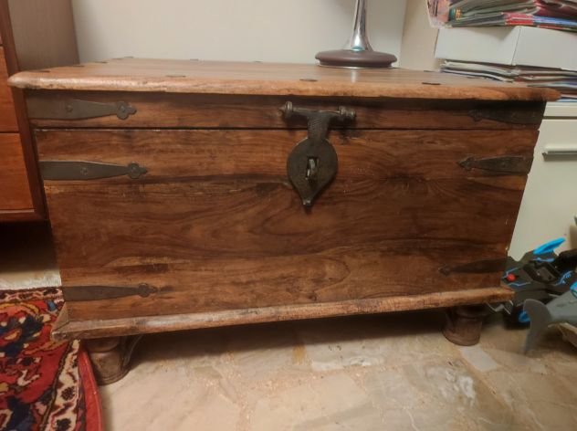 Tavolino contenitore legno etnico basso - Foto 3