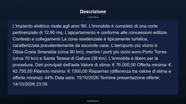 Immobile in asta di 52 m² in vendita a Trinità d'Agultu e Vignola - Foto 16