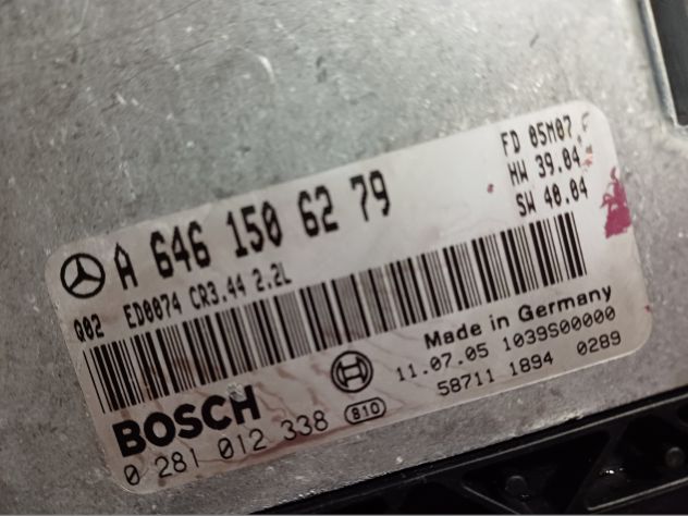 ECU MERCEDES C220 0281012338 A6461506279 EDC16C2 CR3.44 2.2L MERCEDES C-CLASS 2 - Foto 5